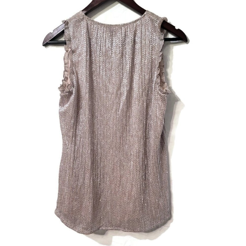 Parker Silver and Nude Sequin Top Size XS - Picture 3 of 6
